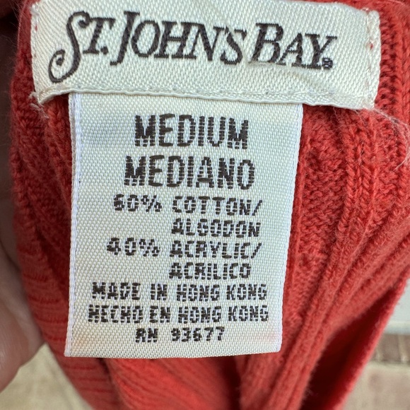 St. John’s Bay, 3/4 Sleeve, Sweater, Orange, Size Medium - Picture 3 of 3